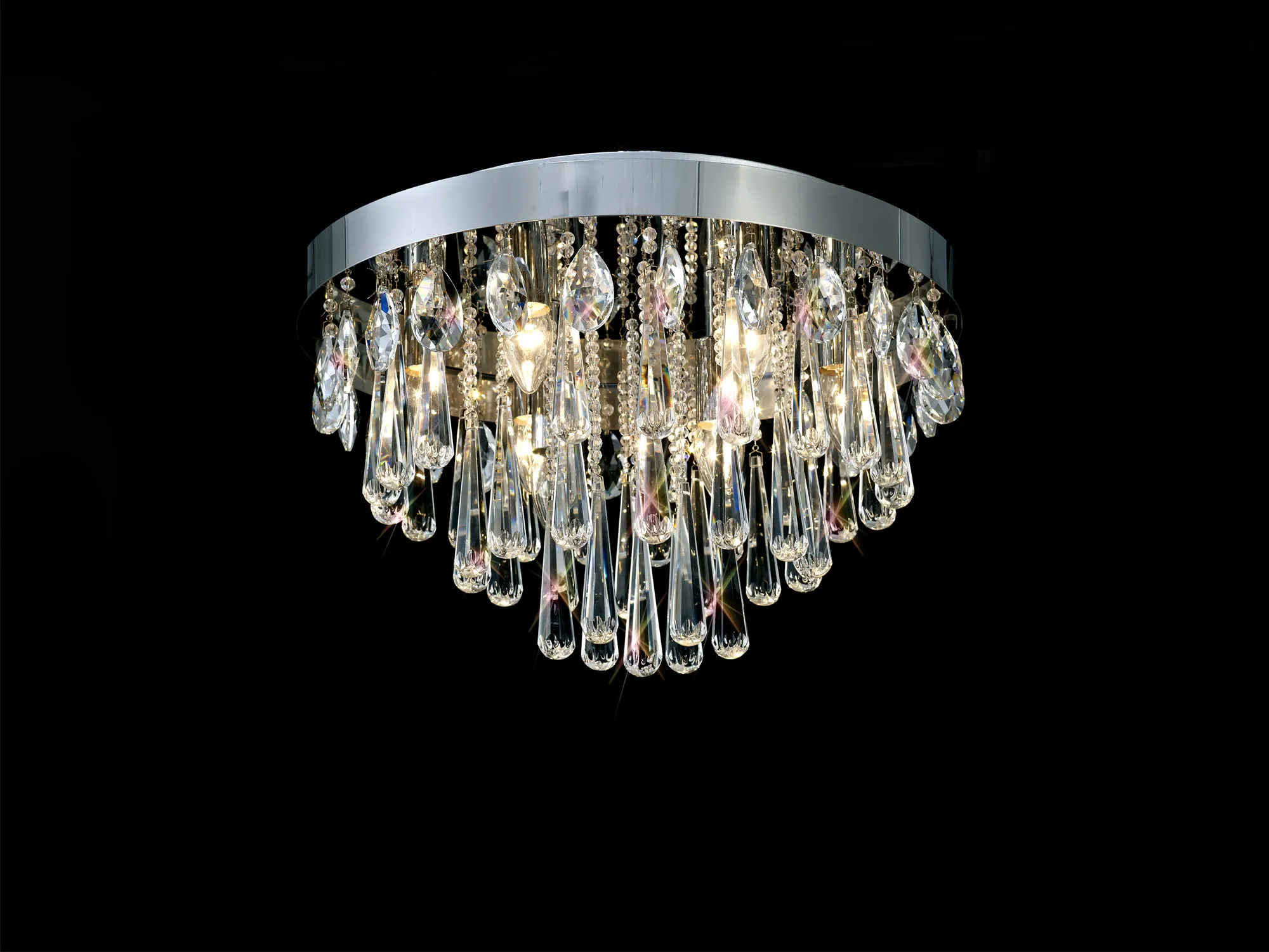 Sophia Crystal Ceiling Lights Diyas Flush Crystal Fittings